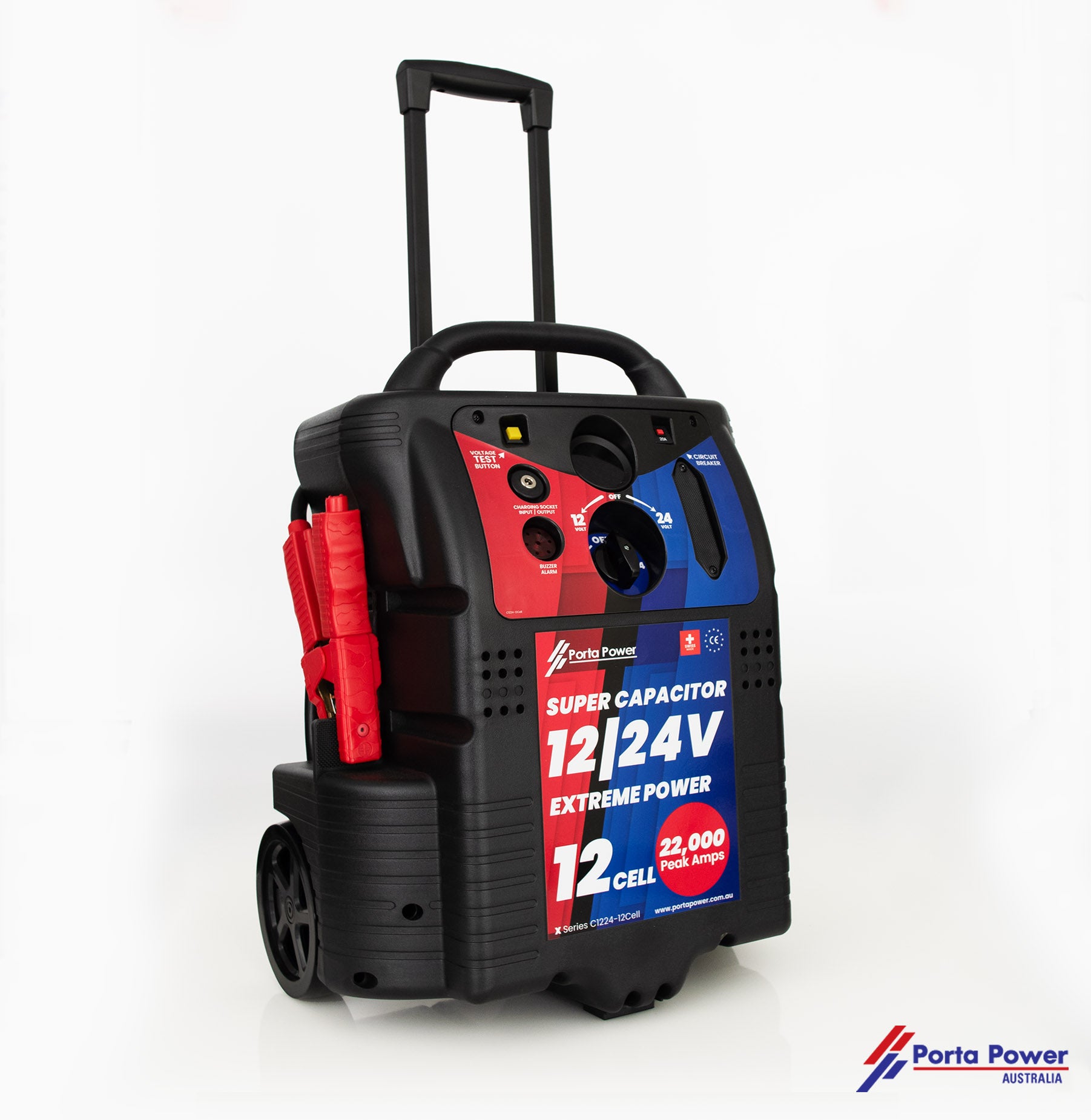 C1224-WH-12Cell 12/24v 22.000 Peak Amps Super Capacitor with Wheels & Handle