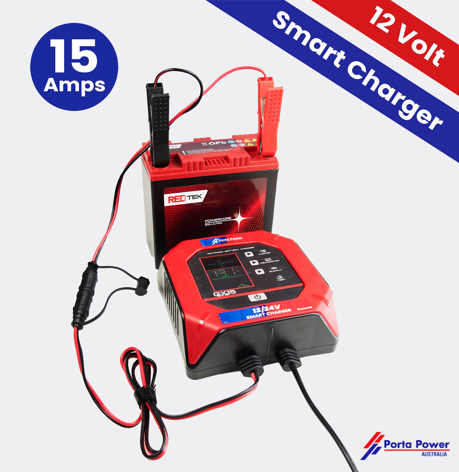 GX15 12 Volt Smart Charger 15Amp