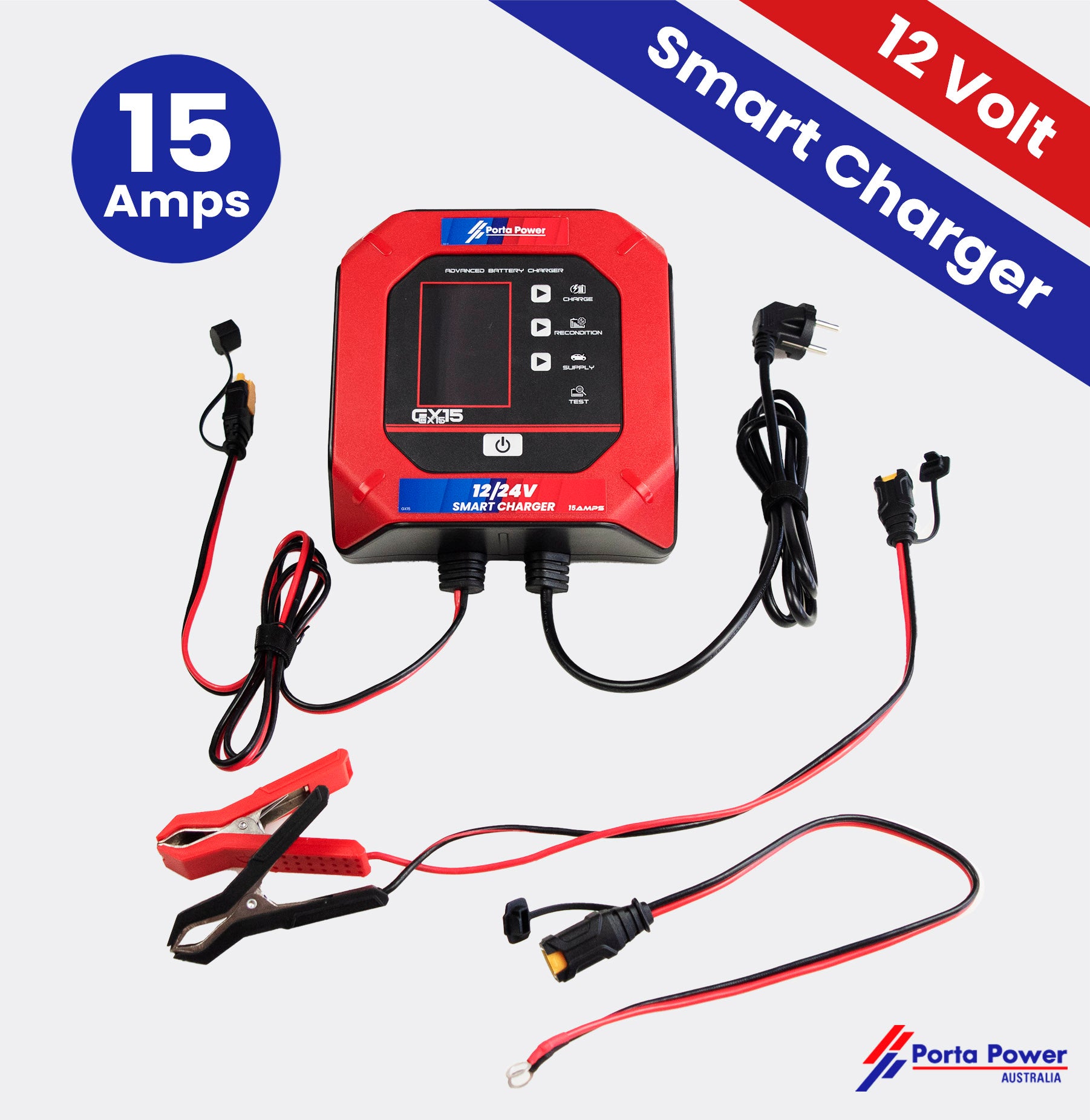 GX15 12 Volt Smart Charger 15Amp