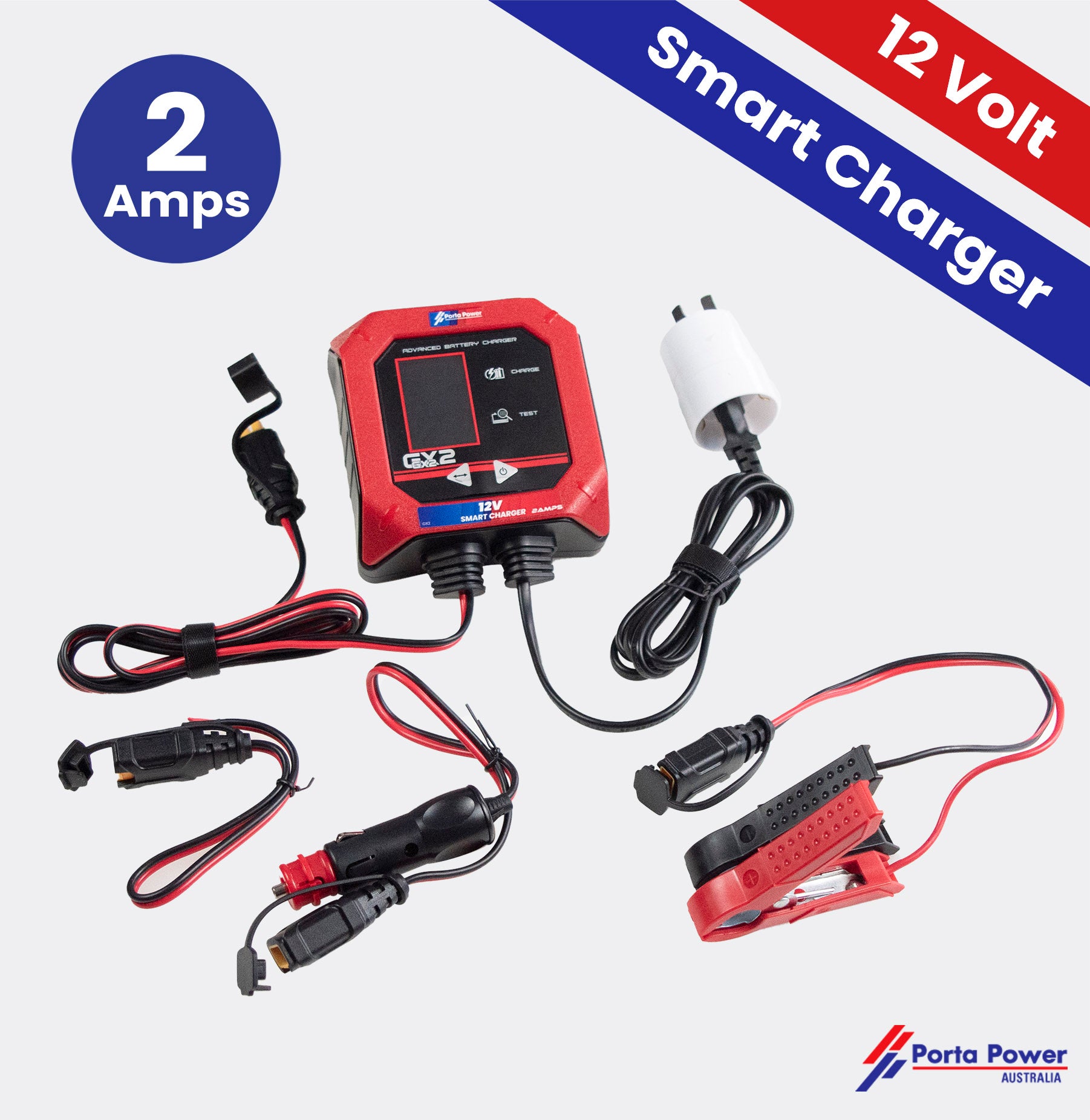 GX2 12 Volt Smart Charger 2Amp