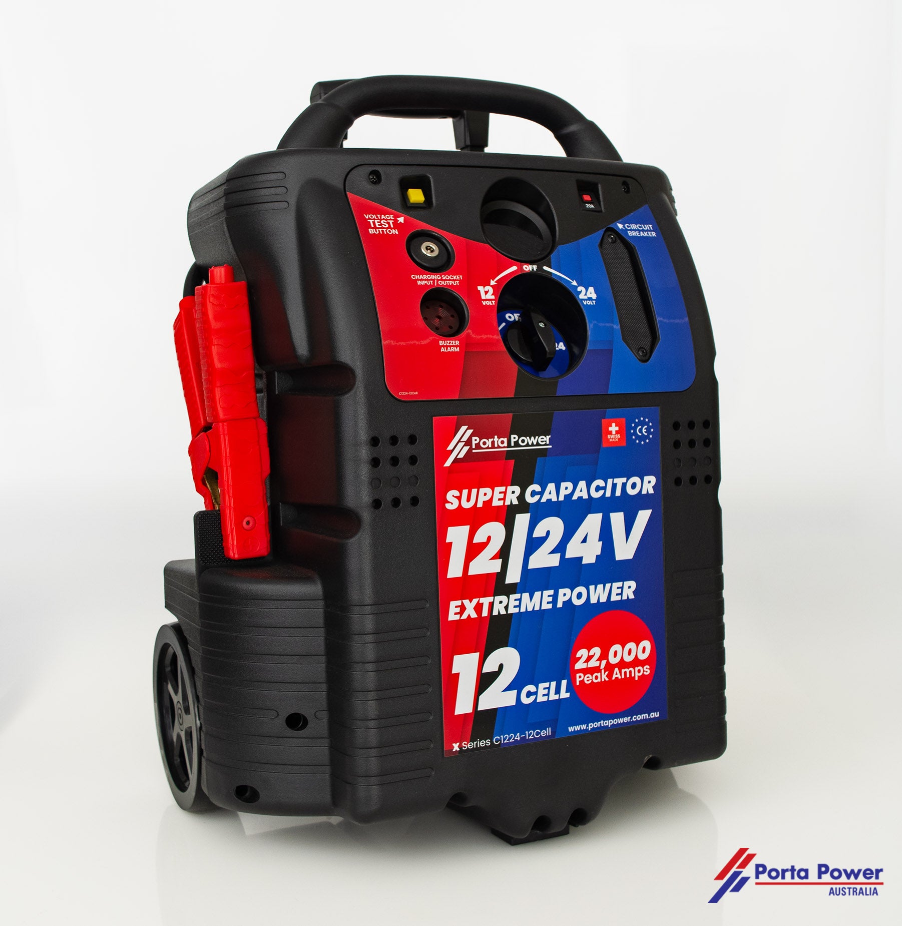 C1224-WH-12Cell 12/24v 22.000 Peak Amps Super Capacitor with Wheels & Handle