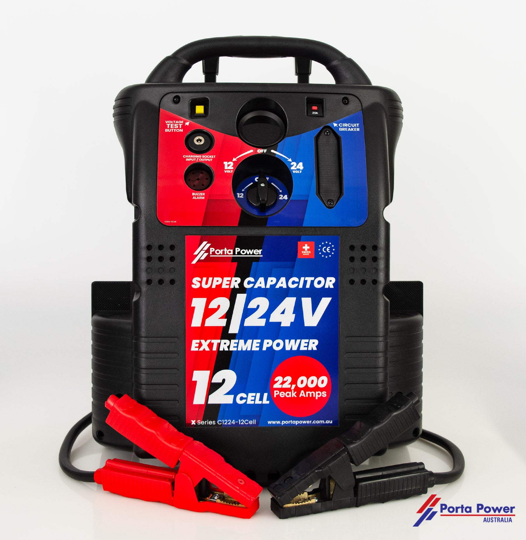 C1224-WH-12Cell 12/24v 22.000 Peak Amps Super Capacitor with Wheels & Handle