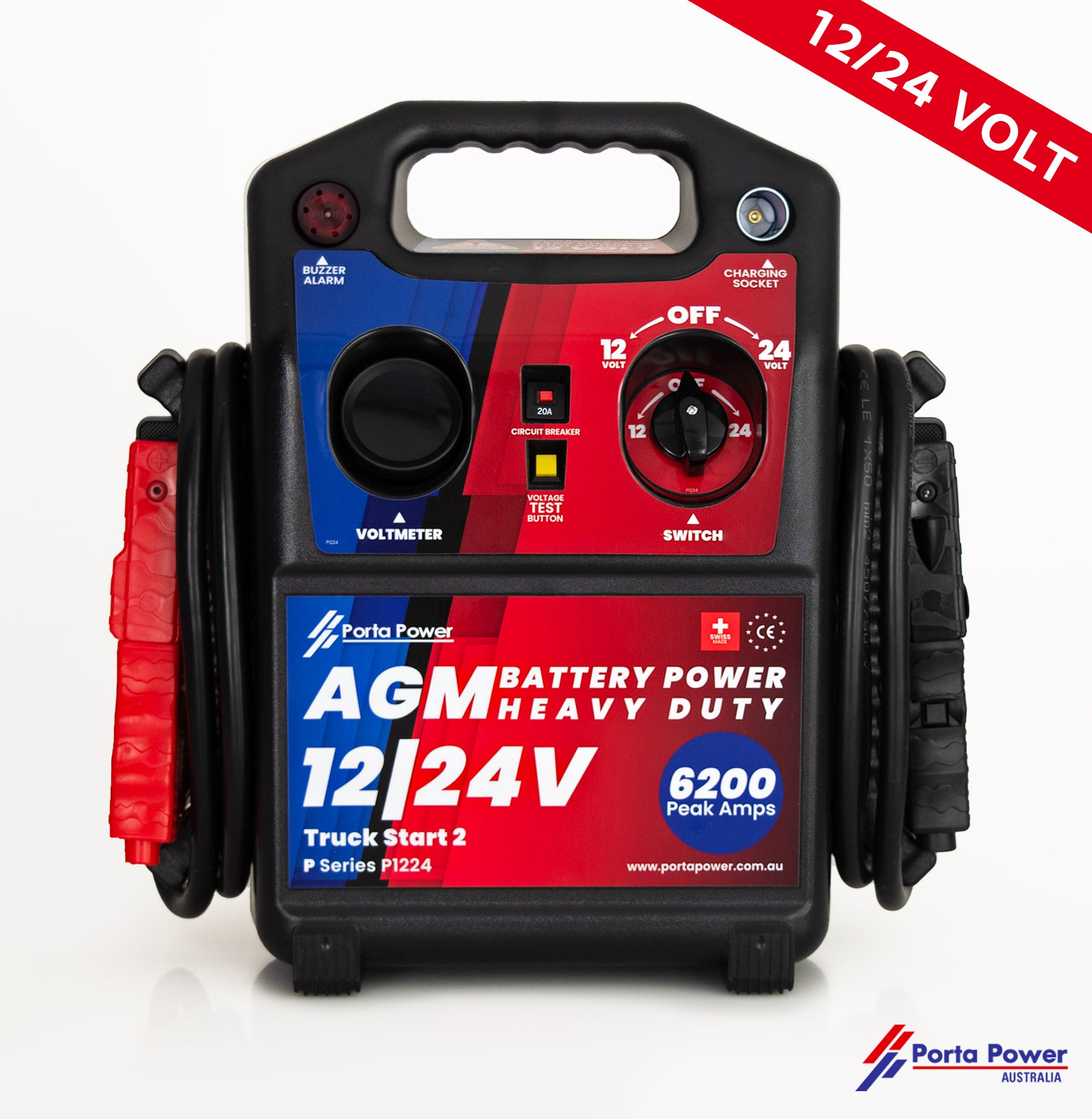 P1224 “Truck Start 2” 12/24v 6200 Peak Amps Portable AGM Batteries Booster