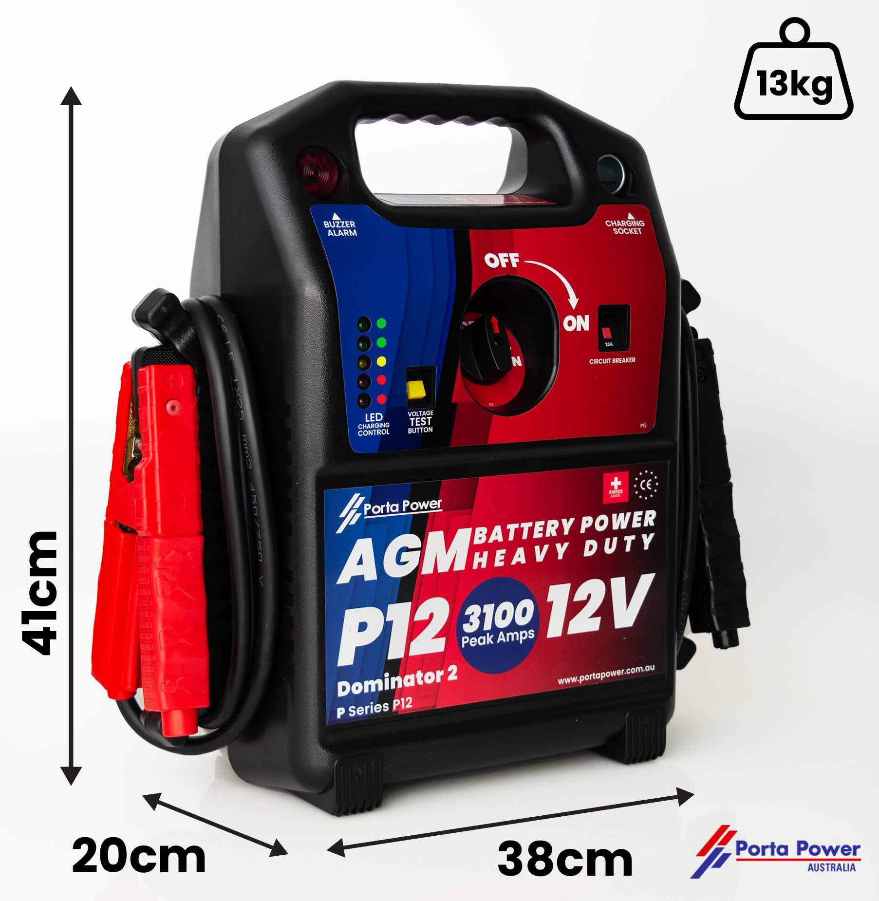 P12 “Dominator 2” 12v 3100 Peak Amps AGM Battery Booster