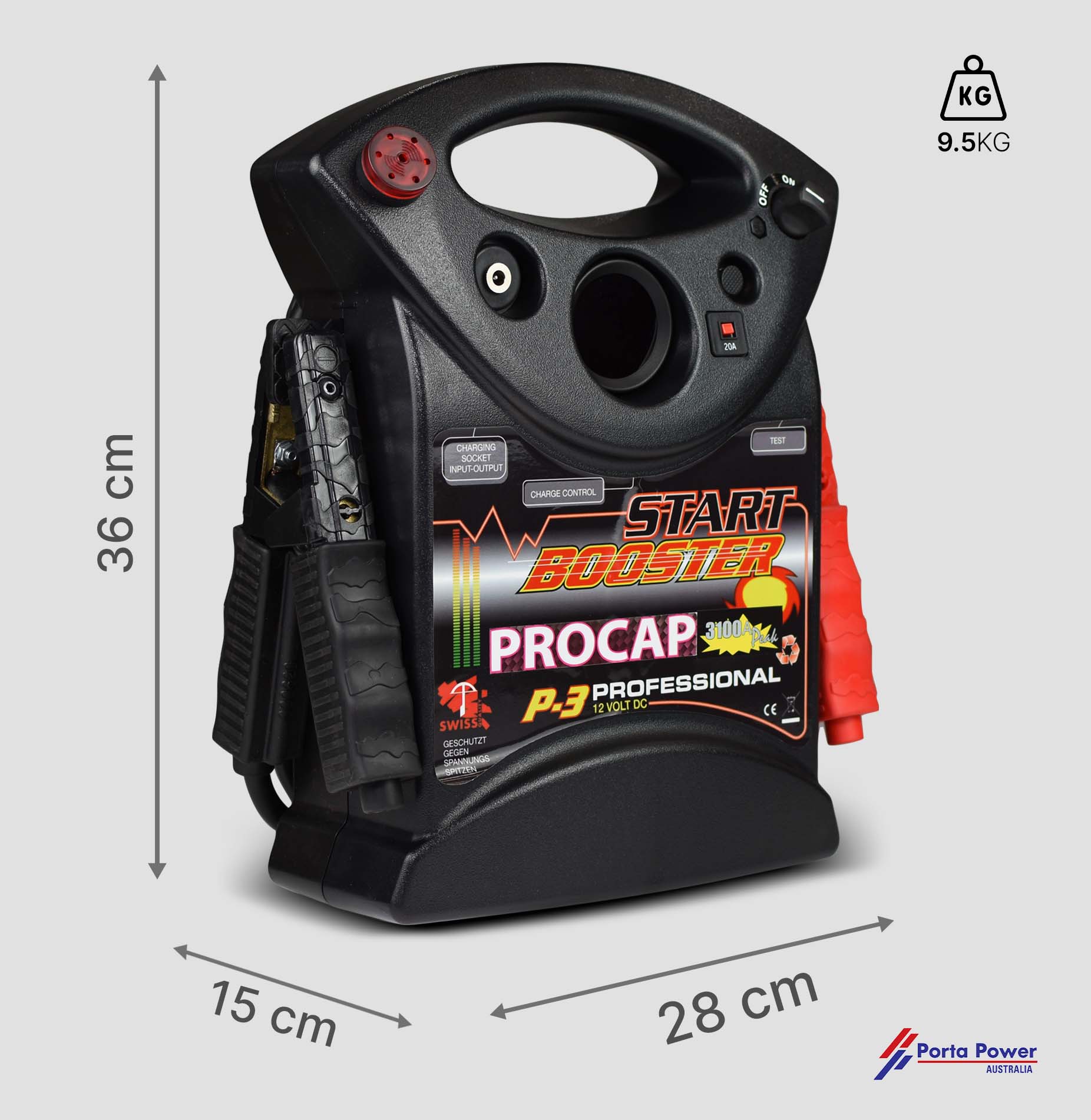 C11 12V 9.000 Peak Amps Handheld Portable Super Capacitor Jump